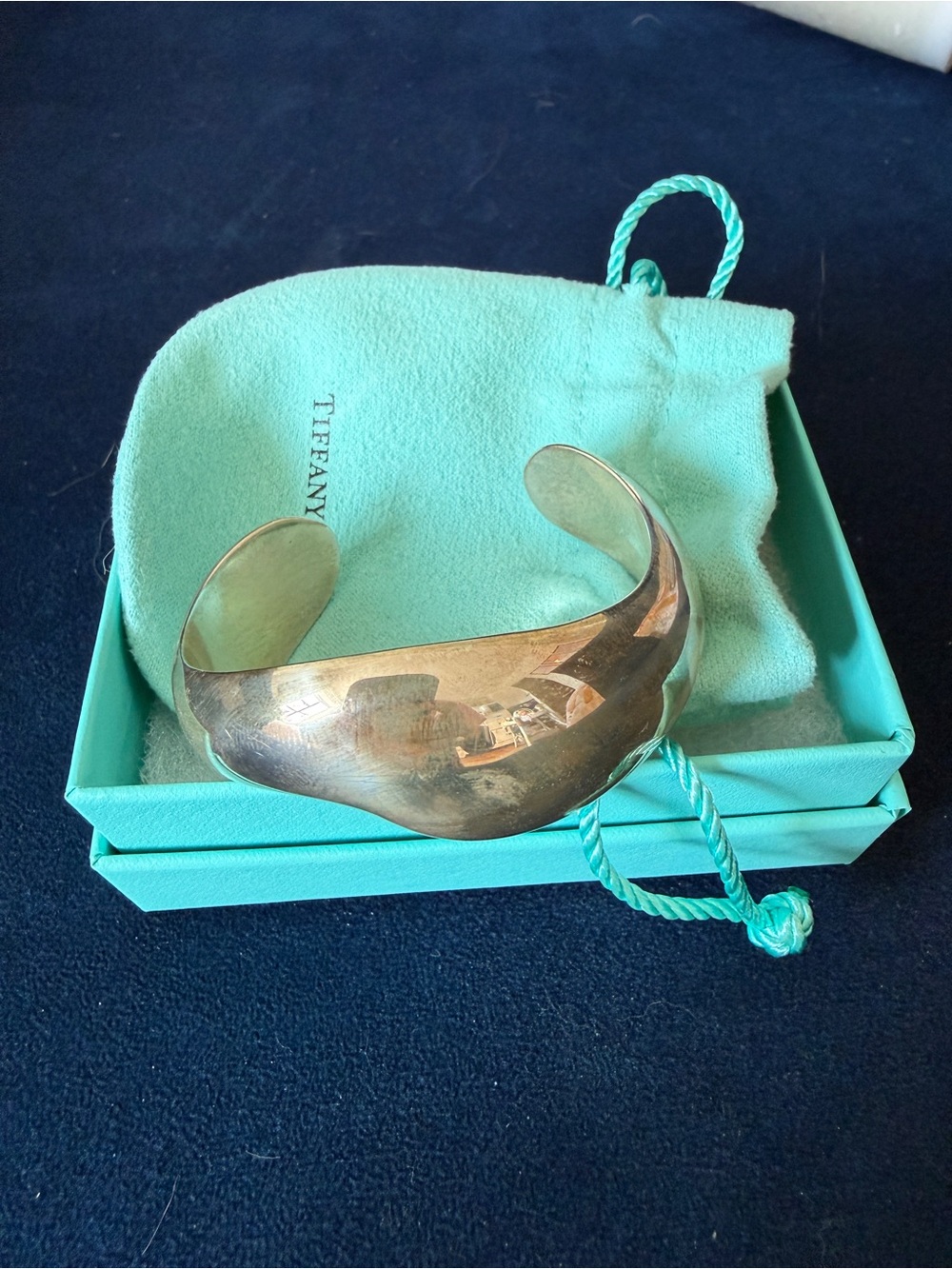 Tiffany & Co. Elsa Peretti Polished Silver Sculptural Cuff Bracelet